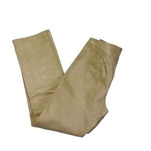 Vintage Express Tan Leather Straight Leg Pants - Size 3/4
